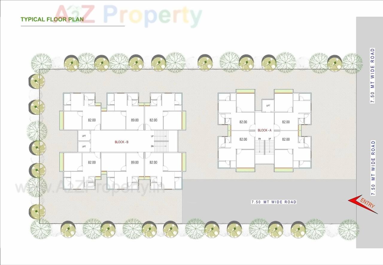 Layout of real estate project Shyam Heights located at Singrva, Ahmedabad, Gujarat