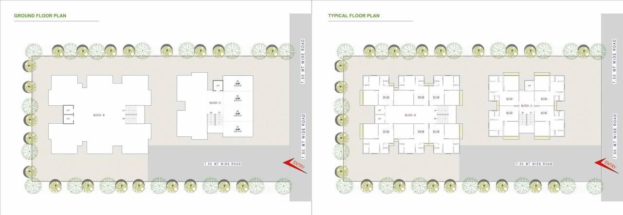 Layout of real estate project Shyam Heights located at Singrva, Ahmedabad, Gujarat
