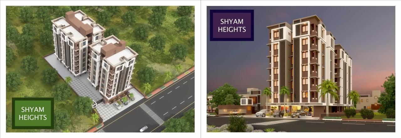 3D Elevation of real estate project Shyam Heights located at Singrva, Ahmedabad, Gujarat