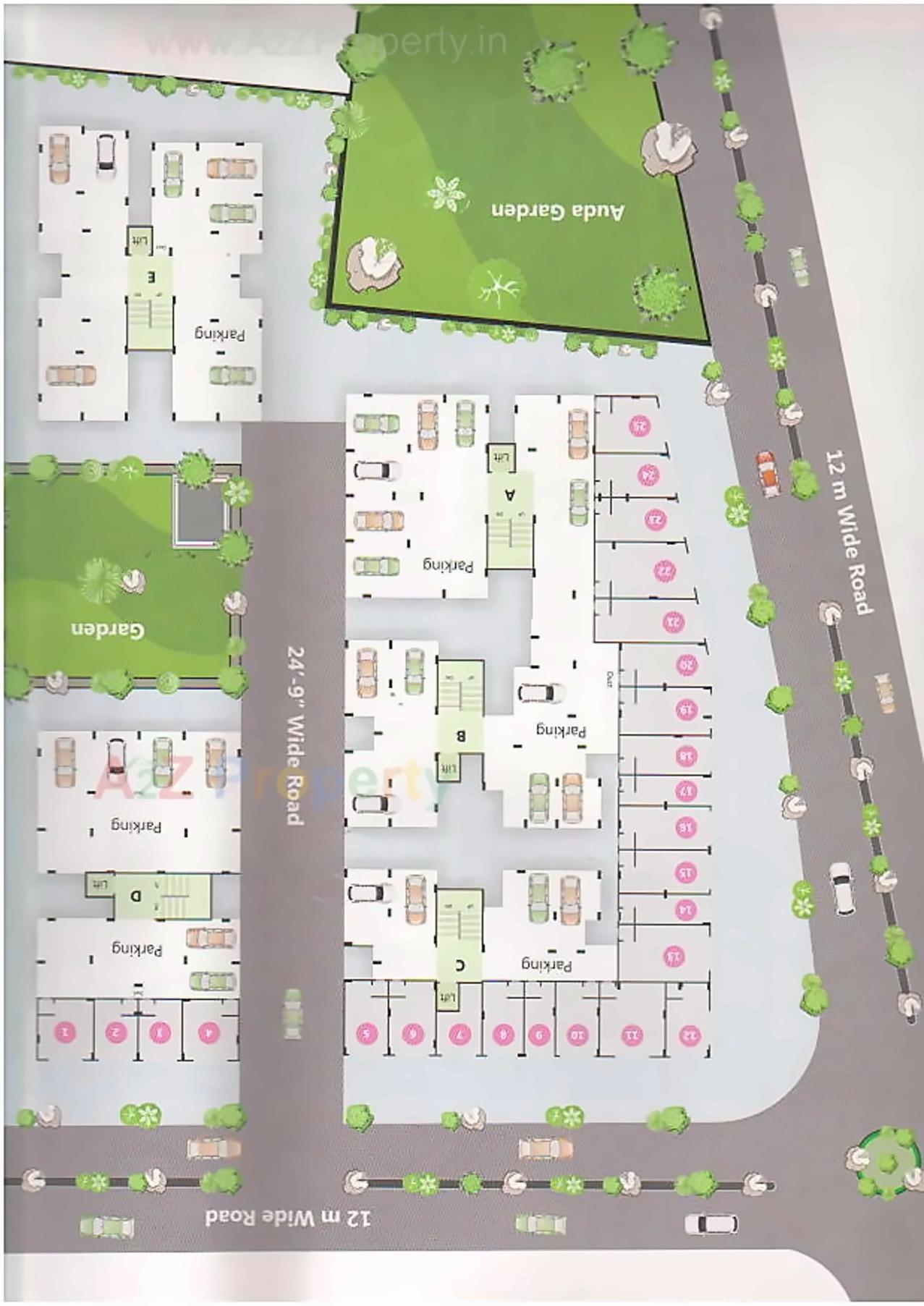 Layout of real estate project Shyam Hill located at Sanand, Ahmedabad, Gujarat