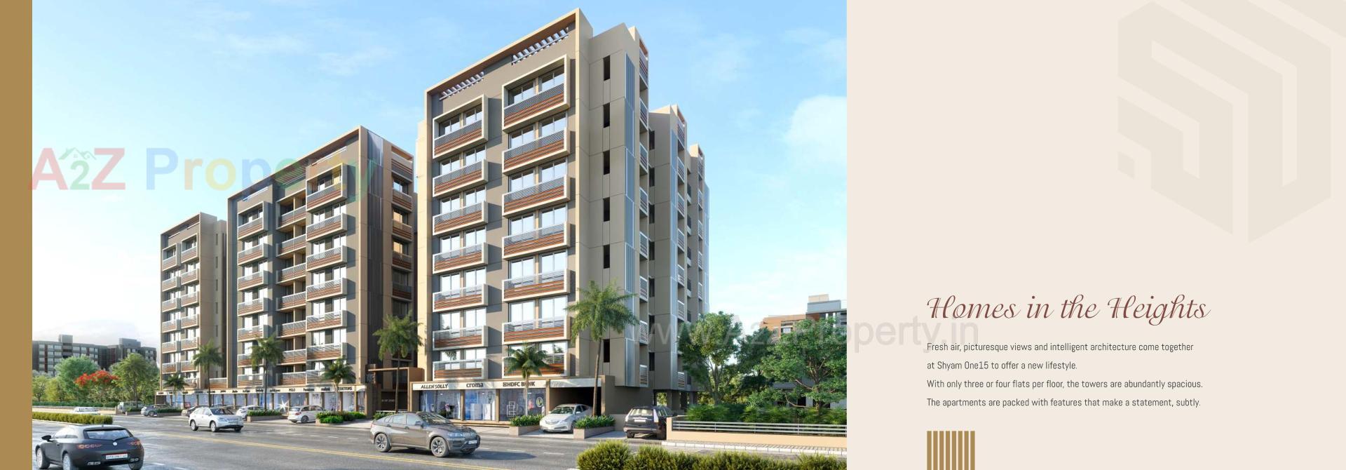 3D Elevation of real estate project Shyam One located at Vastral, Ahmedabad, Gujarat