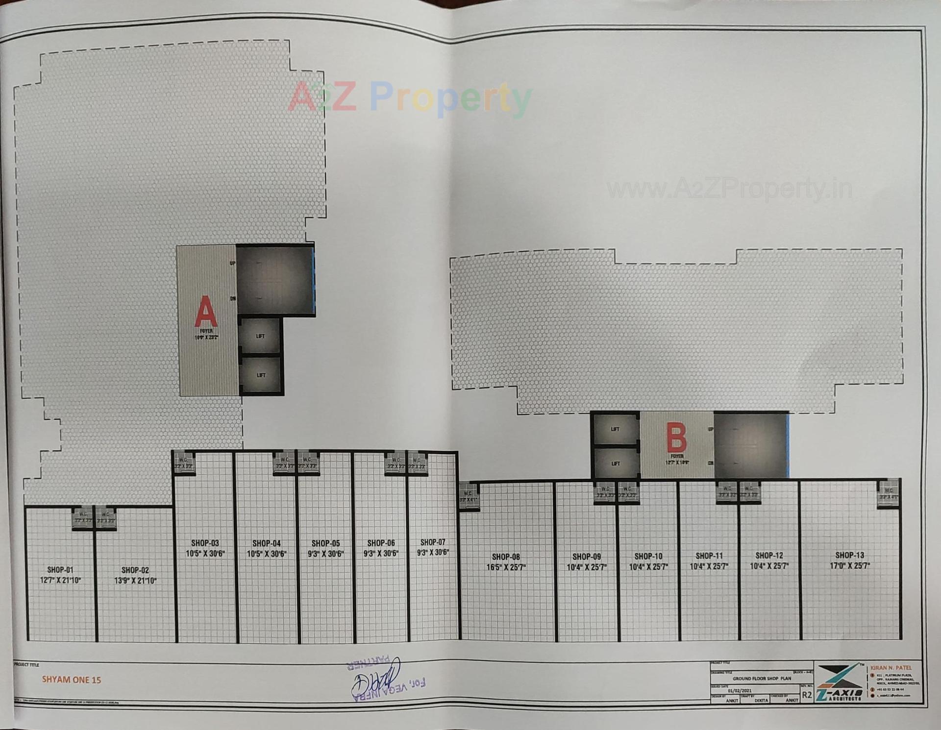 Layout of real estate project Shyam One located at Vastral, Ahmedabad, Gujarat