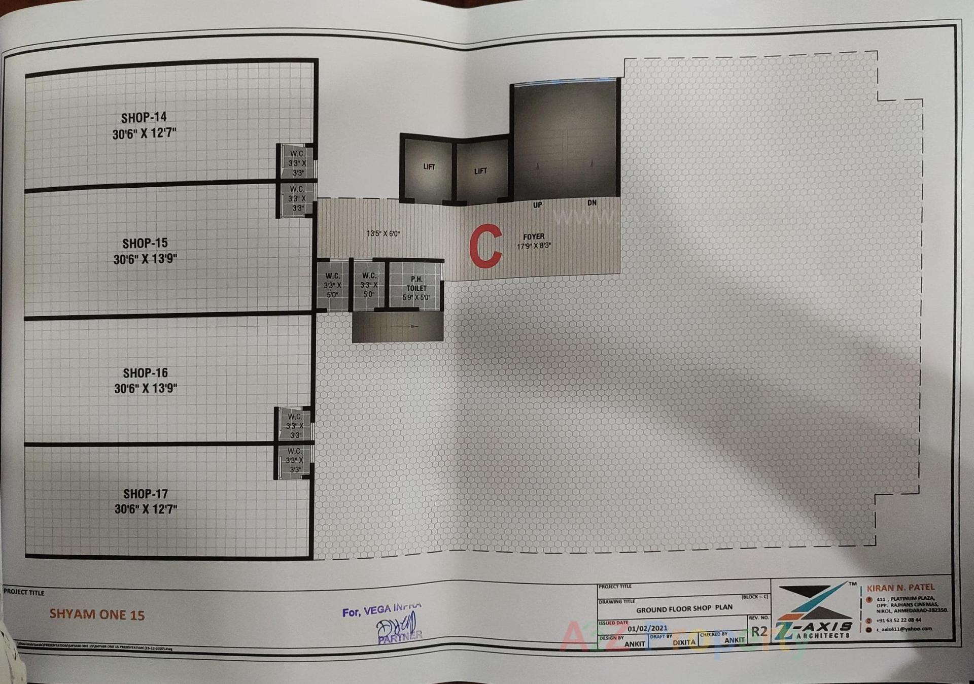 Layout of real estate project Shyam One located at Vastral, Ahmedabad, Gujarat