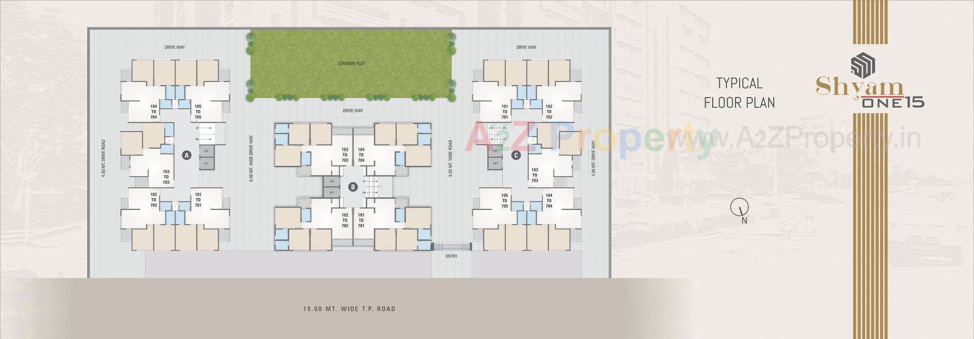 Layout of real estate project Shyam One located at Vastral, Ahmedabad, Gujarat