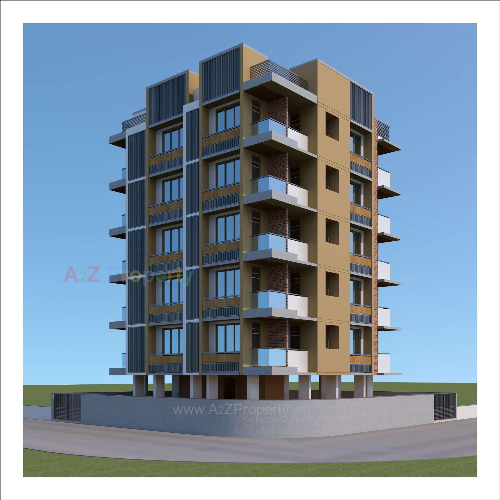 3D Elevation of real estate project Shyam Parijaat located at Rajpur-hirpur, Ahmedabad, Gujarat