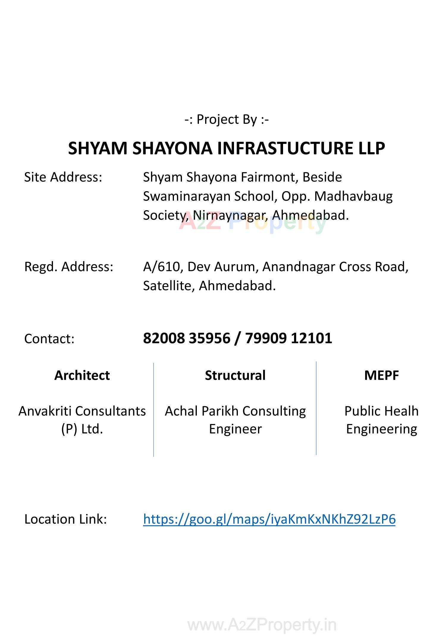 of real estate project Shyam Shayona Fairmont located at Chandlodia, Ahmedabad, Gujarat