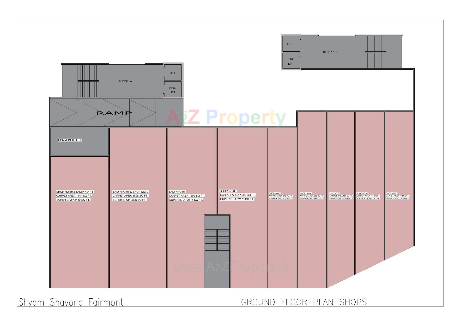 Layout of real estate project Shyam Shayona Fairmont located at Chandlodia, Ahmedabad, Gujarat