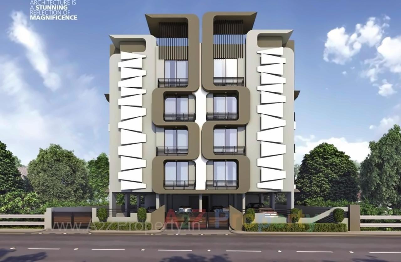 3D Elevation of real estate project Shyam Smruti located at Shekhpur, Ahmedabad, Gujarat