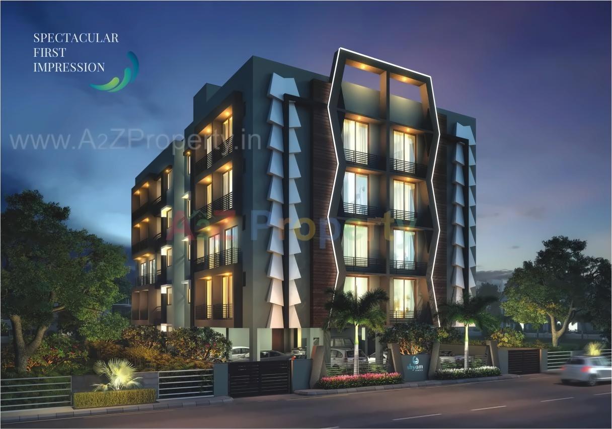 3D Elevation of real estate project Shyam Status located at Shekhpur, Ahmedabad, Gujarat