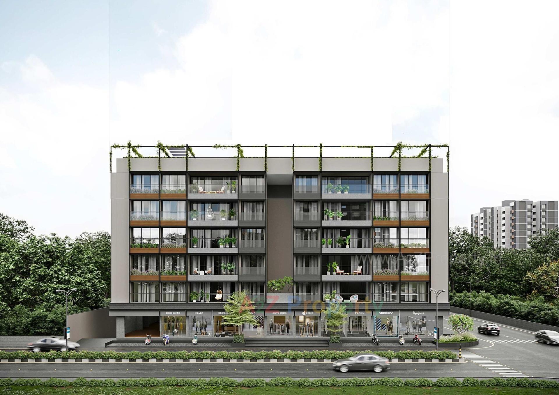 3D Elevation of real estate project Siddharth Vrundavan located at Jagatpur, Ahmedabad, Gujarat