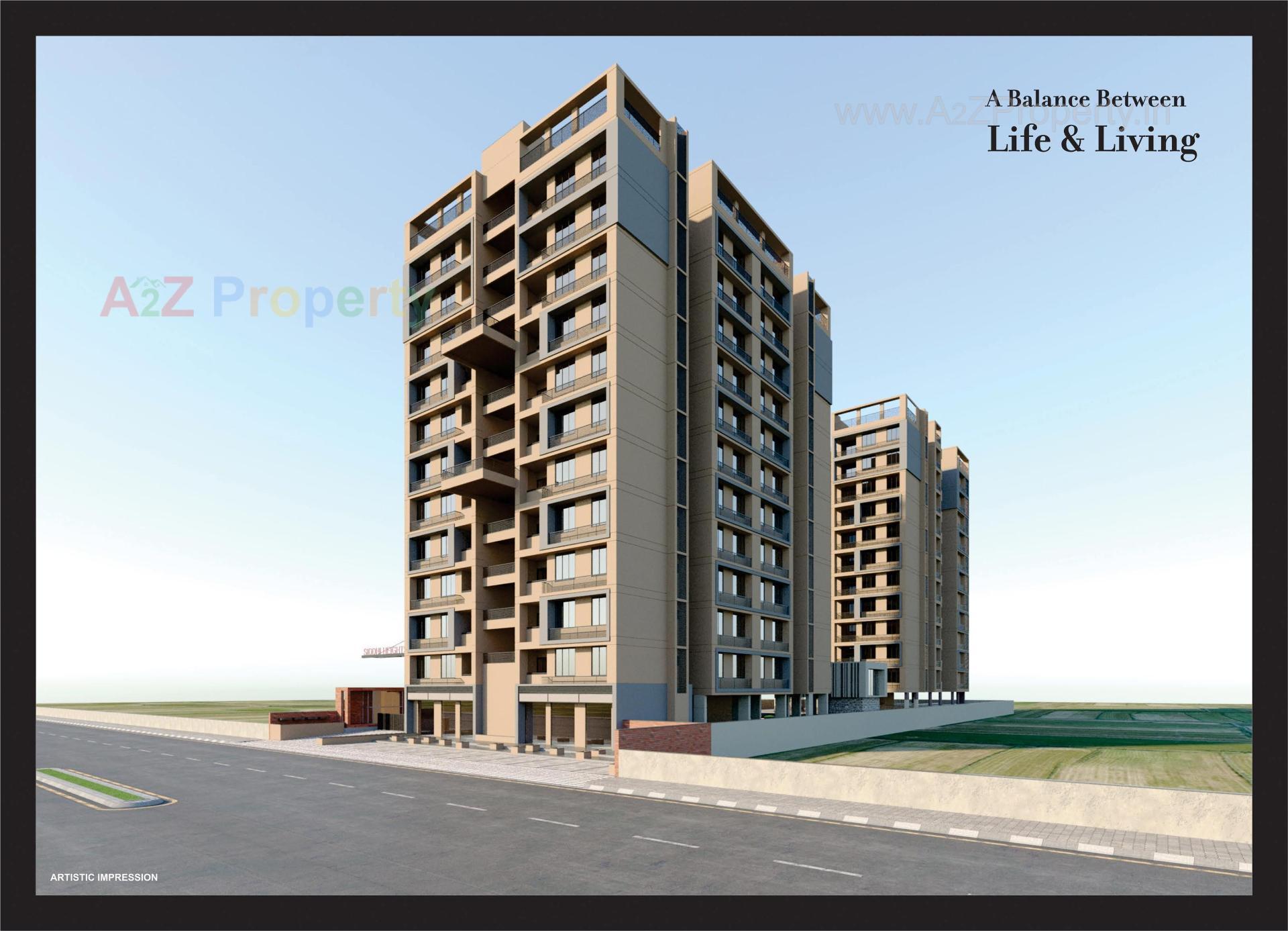 3D Elevation of real estate project Siddhi Heights located at Chiloda--naroda, Ahmedabad, Gujarat
