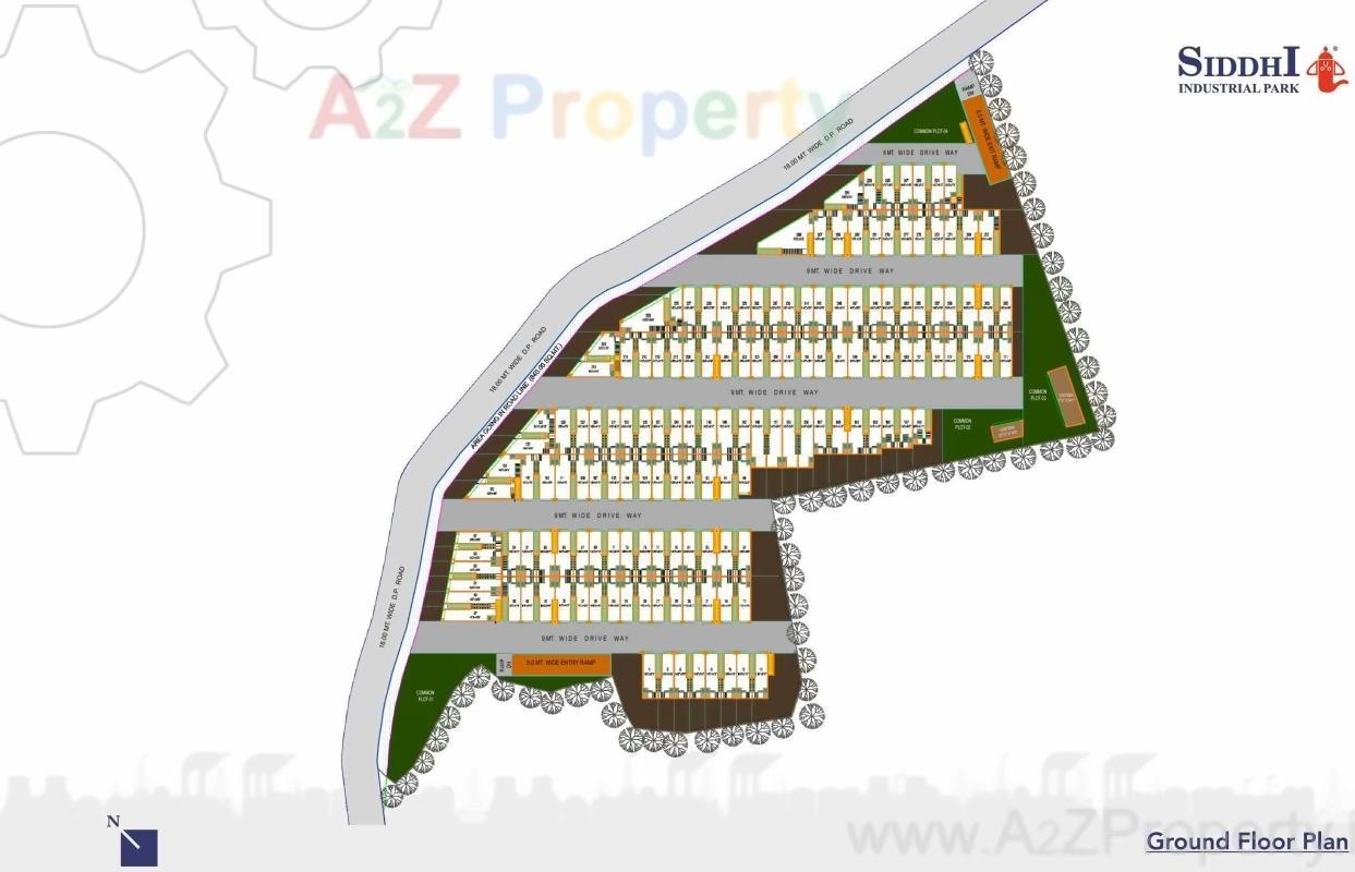 Layout of real estate project Siddhi Industrial Park located at Dariyapur, Ahmedabad, Gujarat
