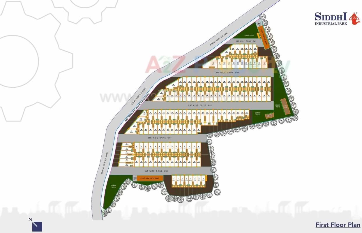 Layout of real estate project Siddhi Industrial Park located at Dariyapur, Ahmedabad, Gujarat