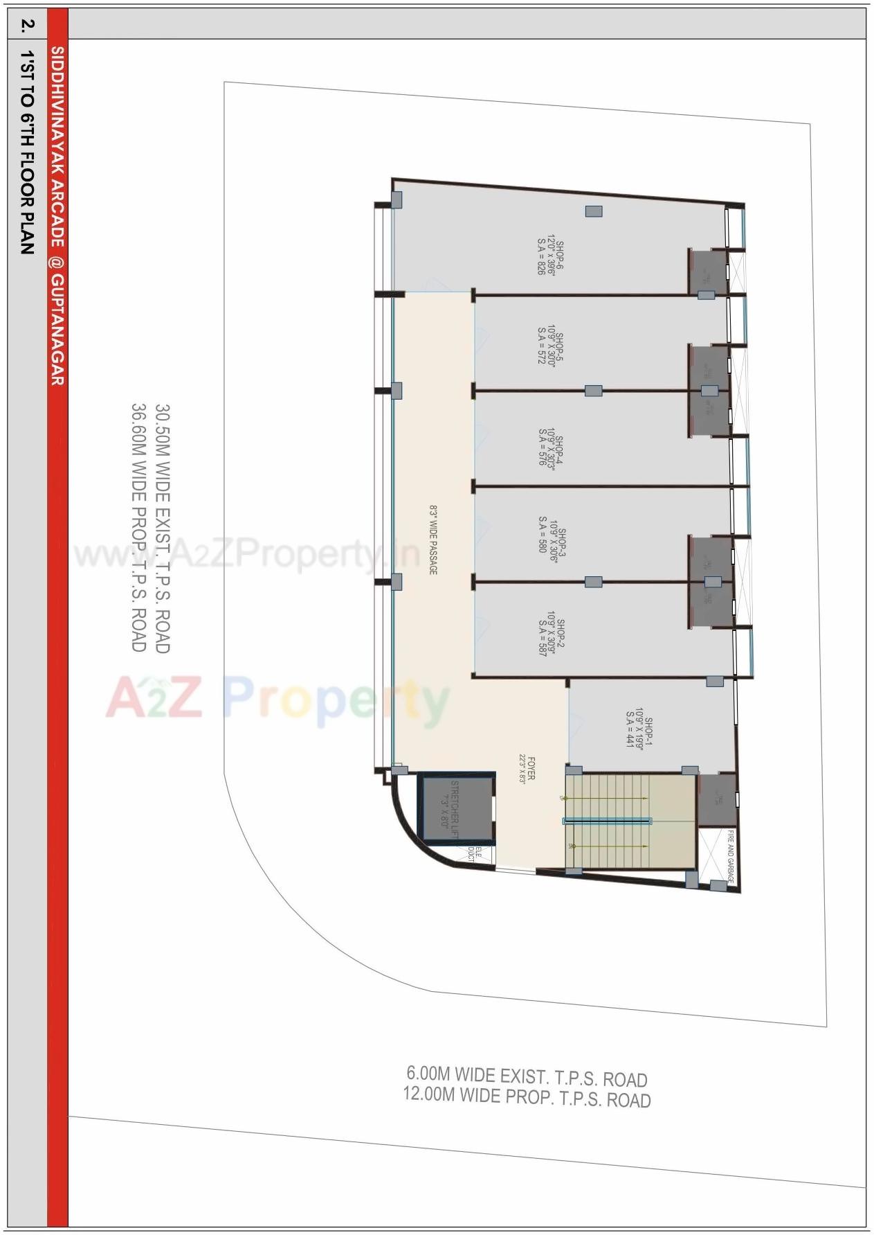 Layout of real estate project Siddhi Vinayak Arcade Block located at Vasna, Ahmedabad, Gujarat