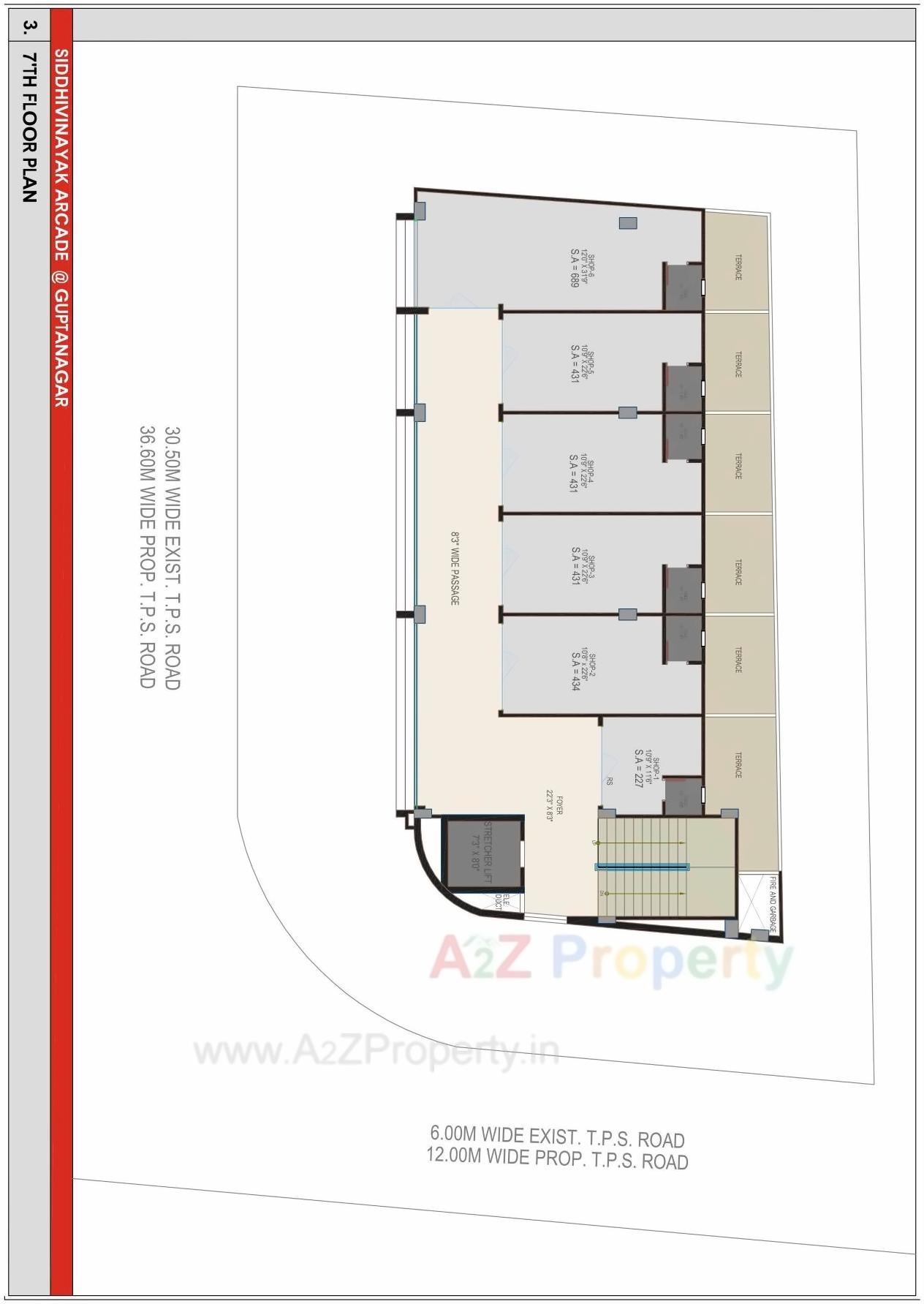 Layout of real estate project Siddhi Vinayak Arcade Block located at Vasna, Ahmedabad, Gujarat