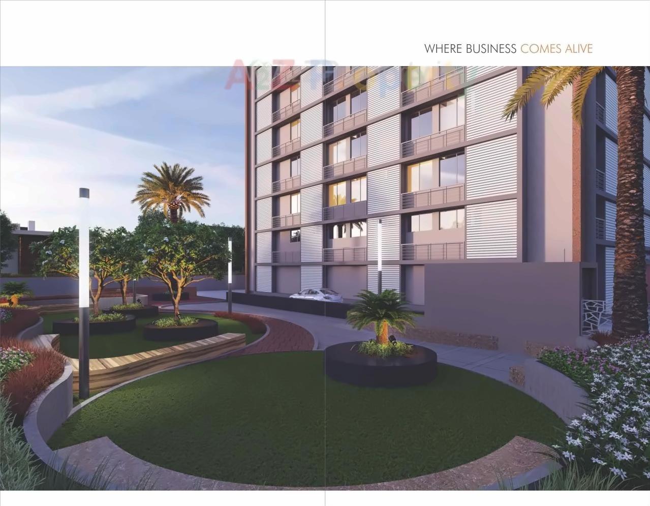 3D Elevation of real estate project Siddhi Vinayak Arcade located at Makarba, Ahmedabad, Gujarat