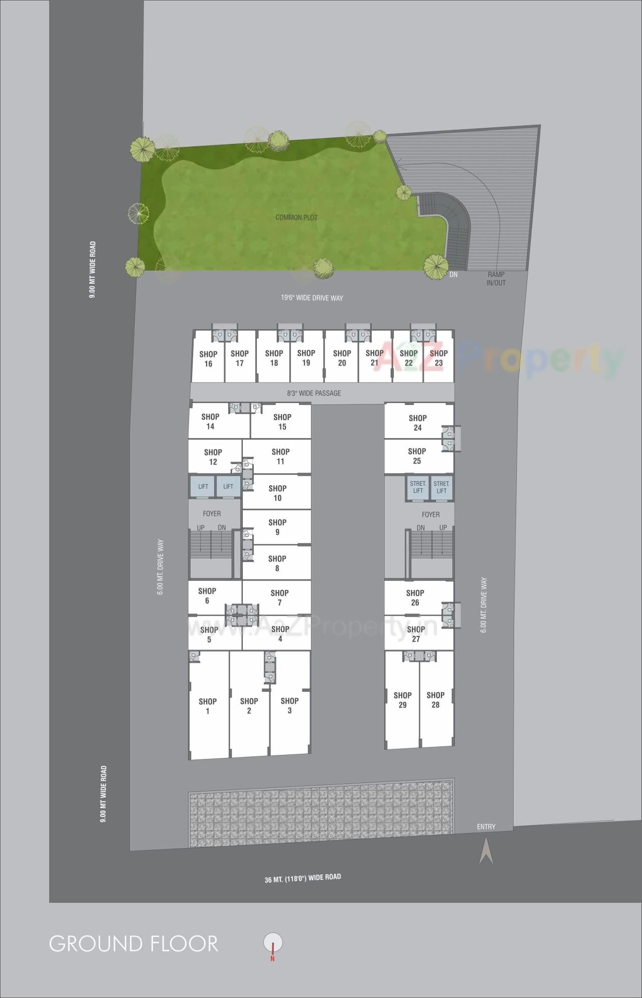 Layout of real estate project Siddhi Vinayak Arcade located at Makarba, Ahmedabad, Gujarat