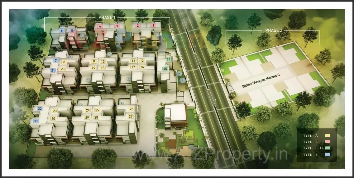 Layout of real estate project Siddhi Vinayak Homes located at Bopal, Ahmedabad, Gujarat
