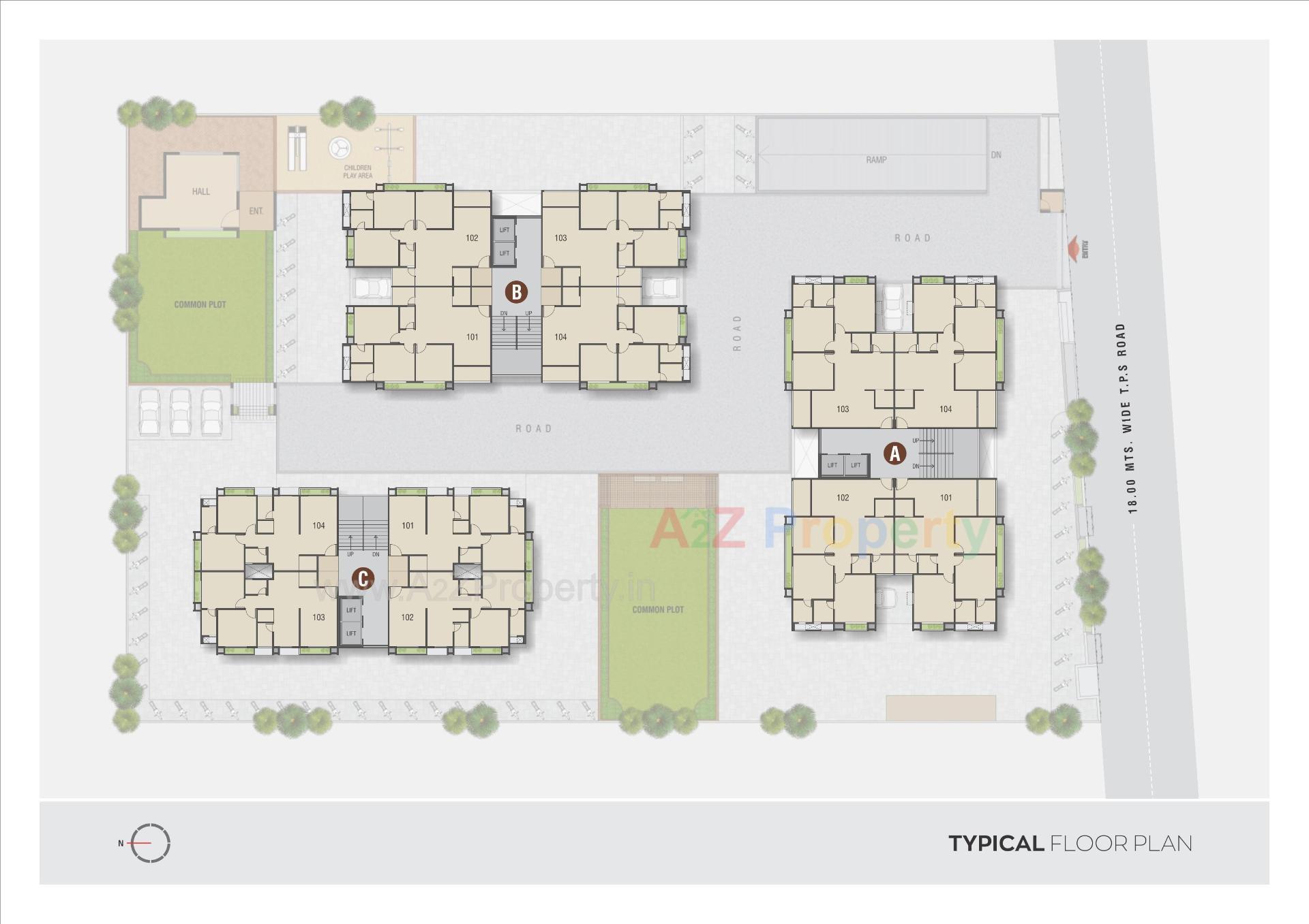 Layout of real estate project Signature Celestia located at Tragad, Ahmedabad, Gujarat