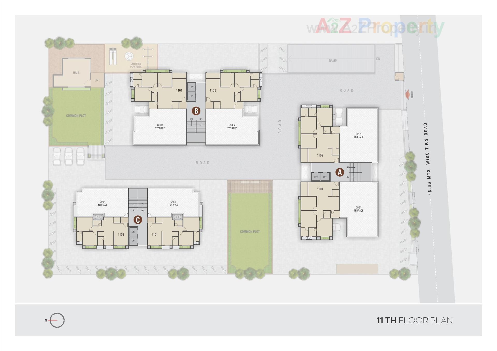 Layout of real estate project Signature Celestia located at Tragad, Ahmedabad, Gujarat