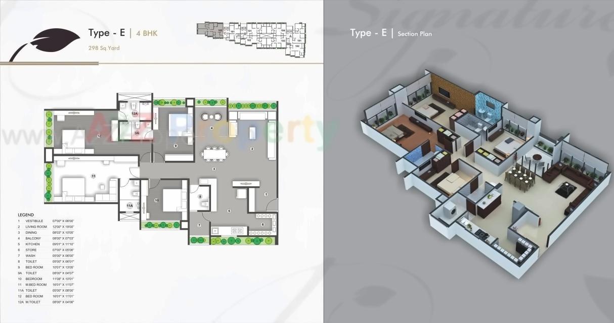 Layout of real estate project Signature Luxuria located at Paldi, Ahmedabad, Gujarat