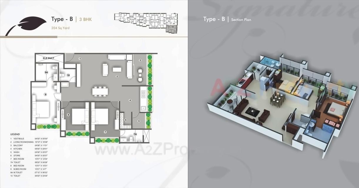 Layout of real estate project Signature Luxuria located at Paldi, Ahmedabad, Gujarat