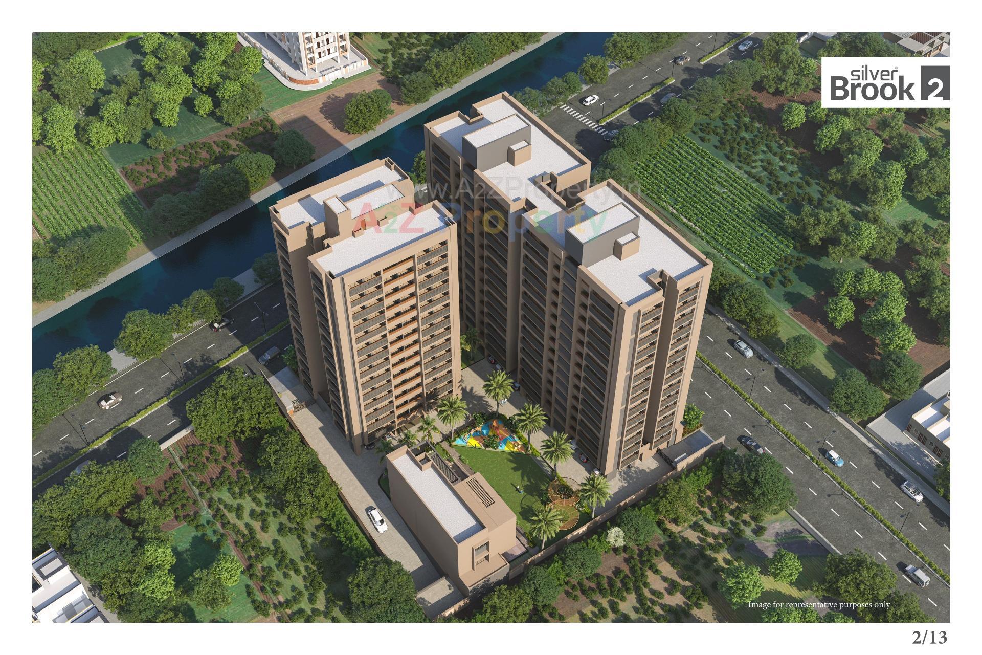 3D Elevation of real estate project Silver Brook located at Shilaj, Ahmedabad, Gujarat