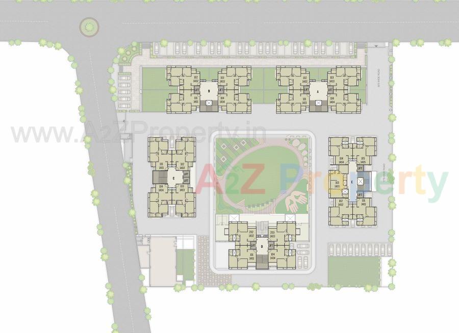 Typical Floor Plan of real estate project Silver Brook located at Sola, Ahmedabad, Gujarat