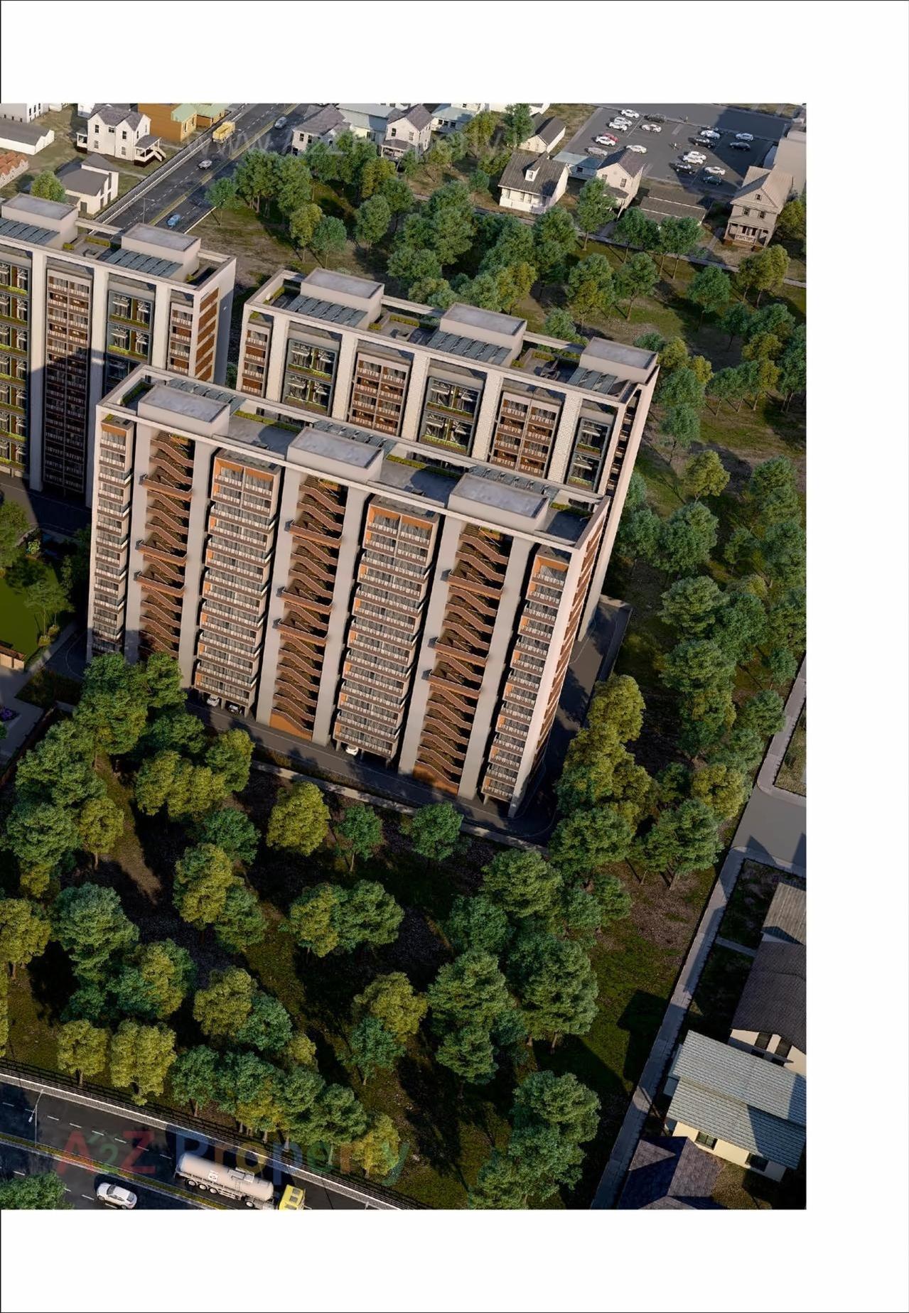 3D Elevation of real estate project Silver Luxuria located at Jagatpur, Ahmedabad, Gujarat