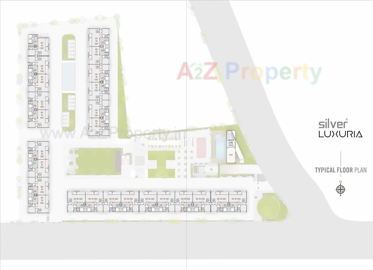 Layout of real estate project Silver Luxuria located at Jagatpur, Ahmedabad, Gujarat