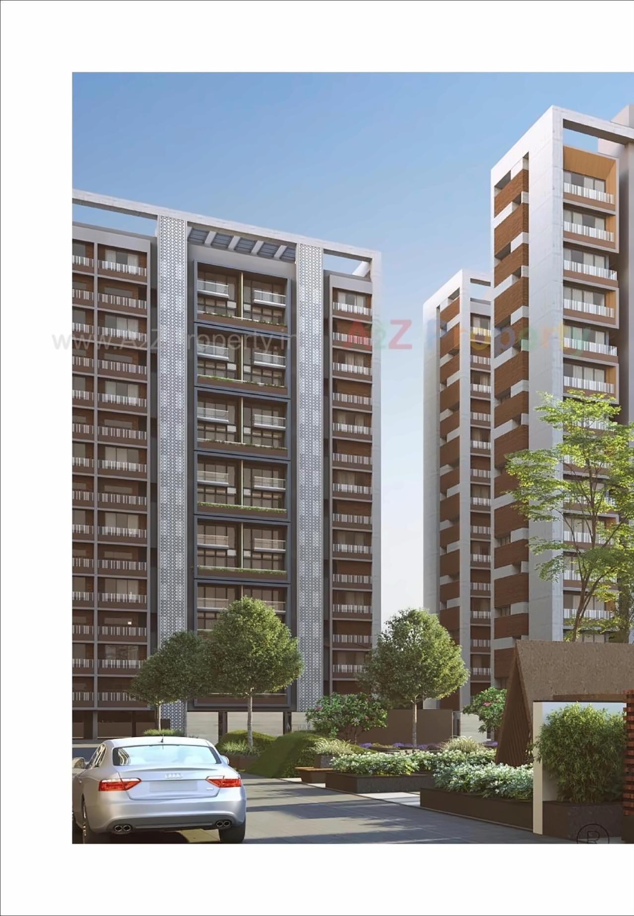 3D Elevation of real estate project Silver Luxuria located at Jagatpur, Ahmedabad, Gujarat