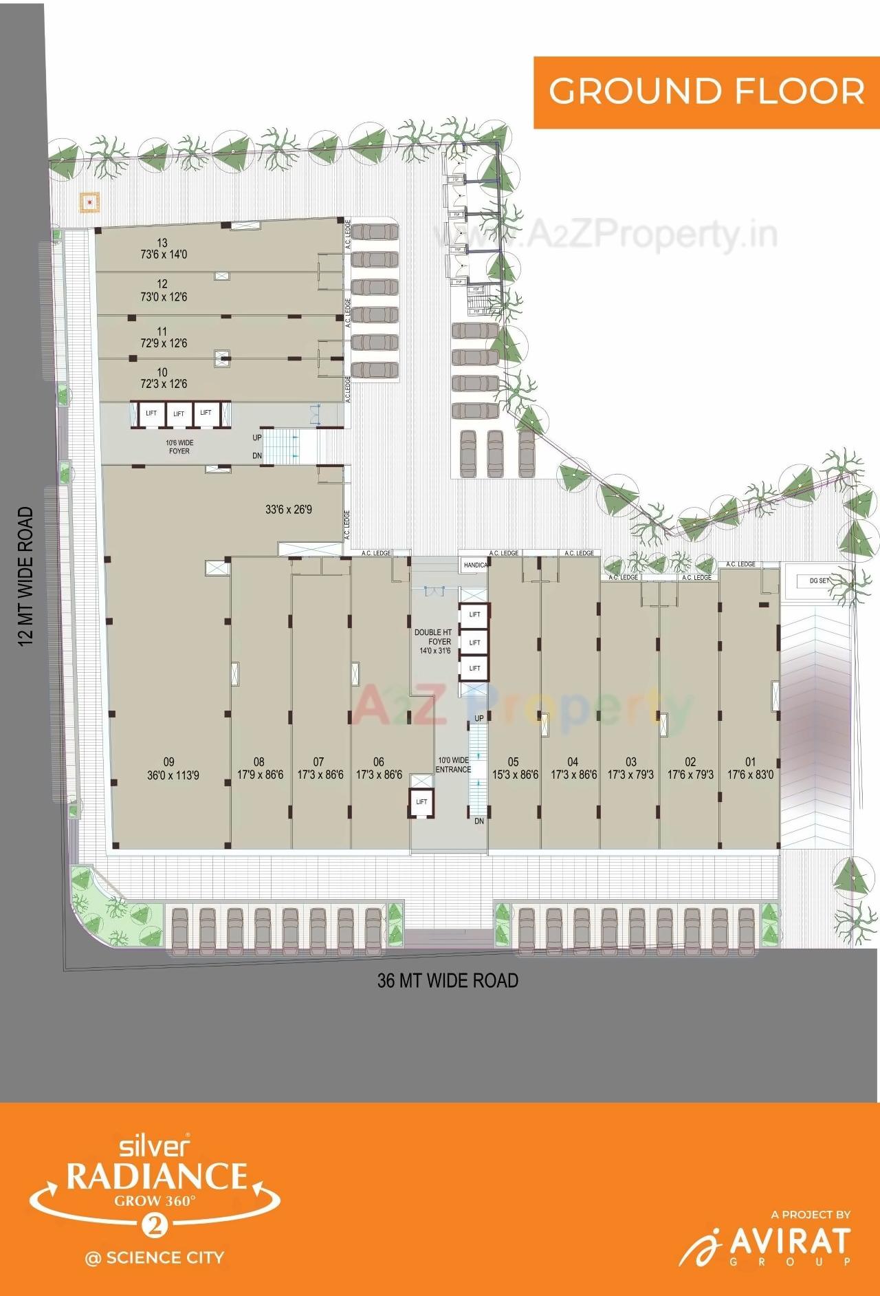 Layout of real estate project Silver Radiance located at Sola, Ahmedabad, Gujarat