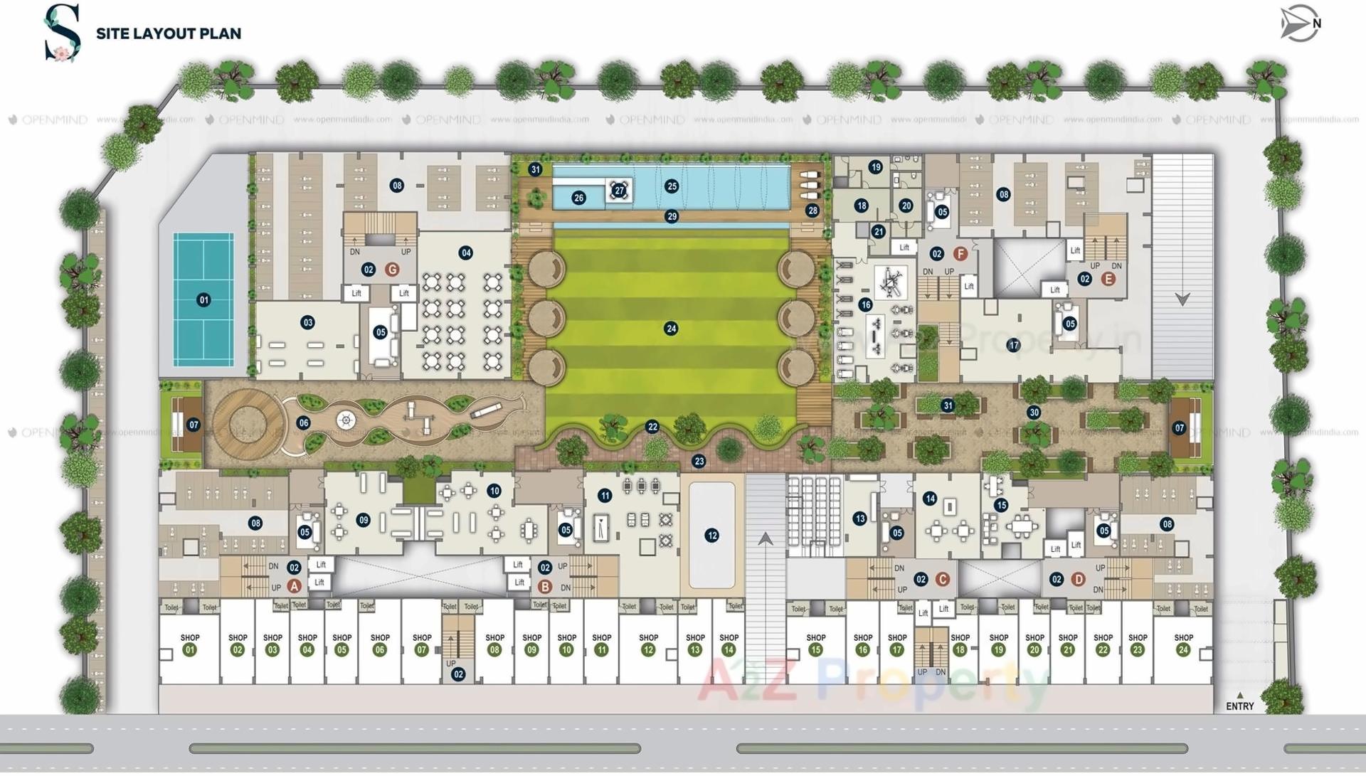 Layout of real estate project Silver Spring located at Ahmedabad, Ahmedabad, Gujarat