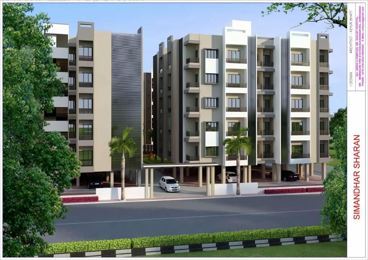3D Elevation of real estate project Simandhar Sharan located at Ghatlodiya, Ahmedabad, Gujarat
