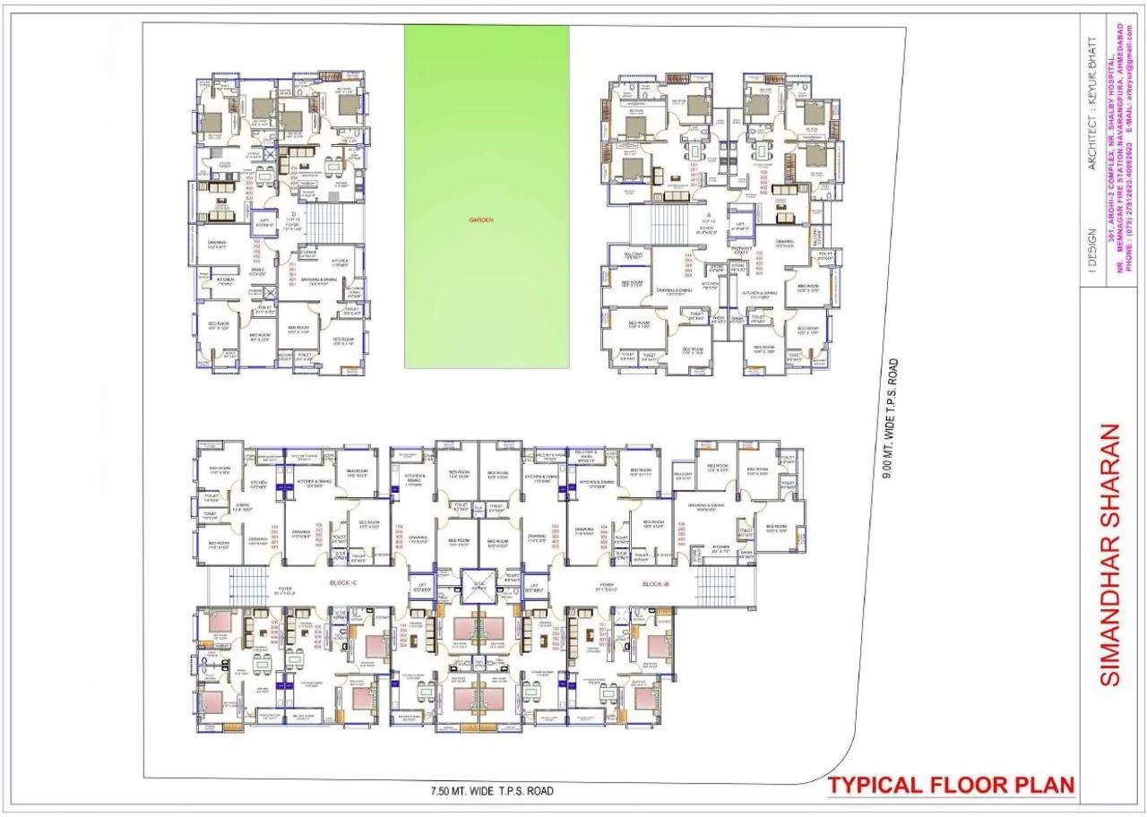 Layout of real estate project Simandhar Sharan located at Ghatlodiya, Ahmedabad, Gujarat