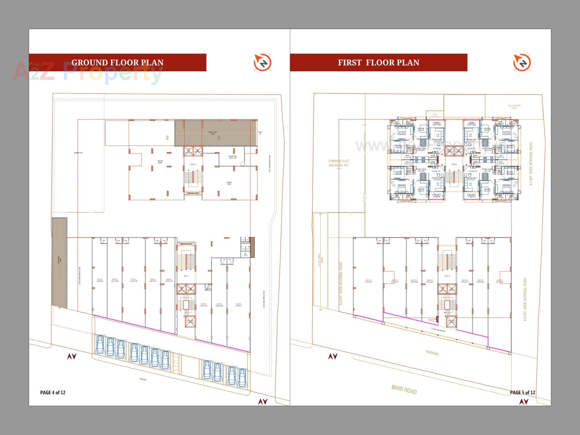 Layout of real estate project Sky 100 located at Thaltej, Ahmedabad, Gujarat