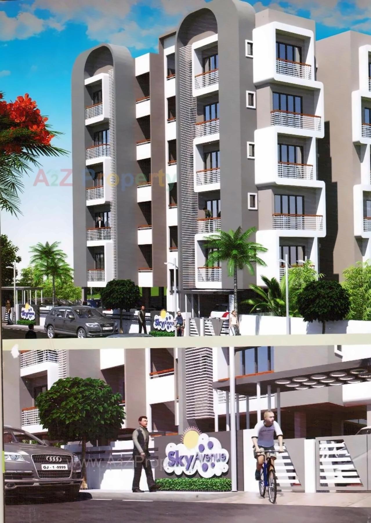 3D Elevation of real estate project Sky Avenue located at Sarkhej, Ahmedabad, Gujarat