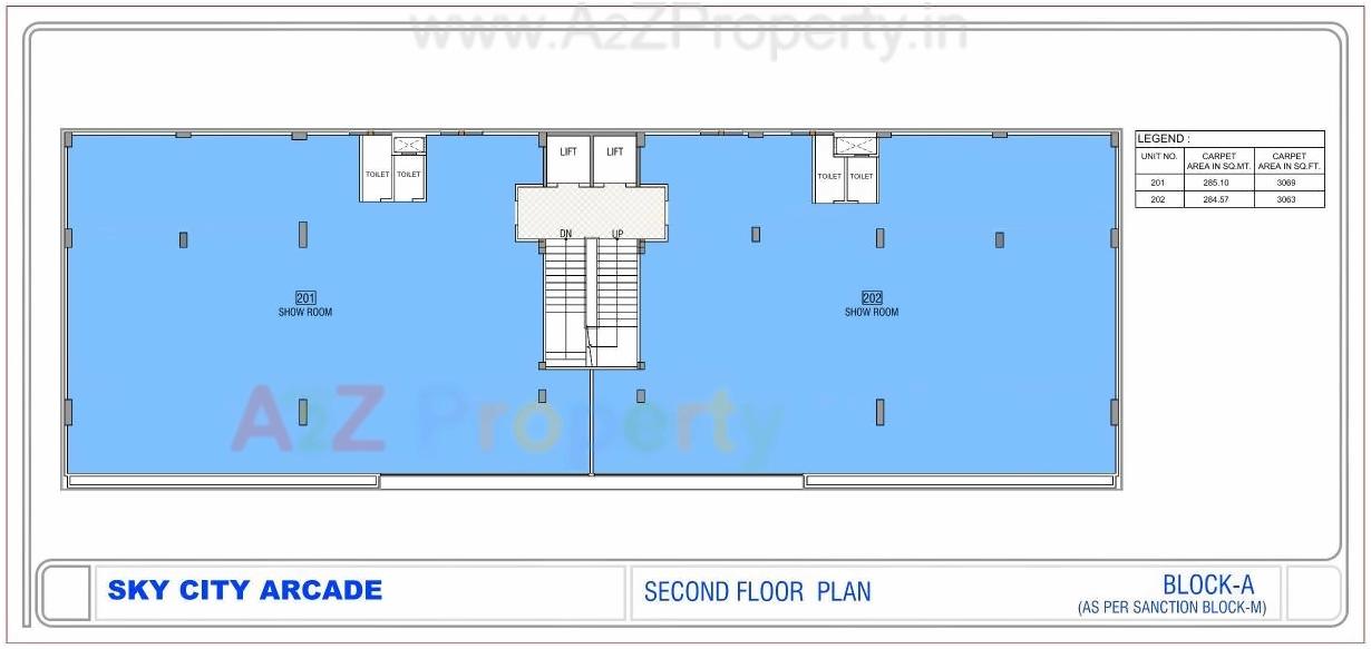 Layout of real estate project Sky City Arcade located at Shela, Ahmedabad, Gujarat