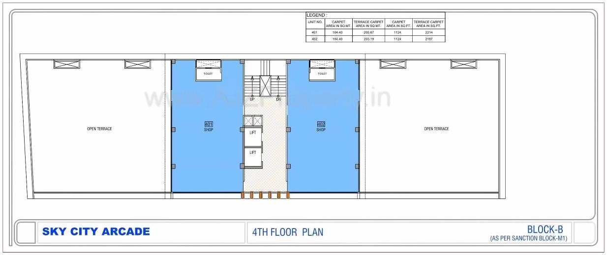 Layout of real estate project Sky City Arcade located at Shela, Ahmedabad, Gujarat