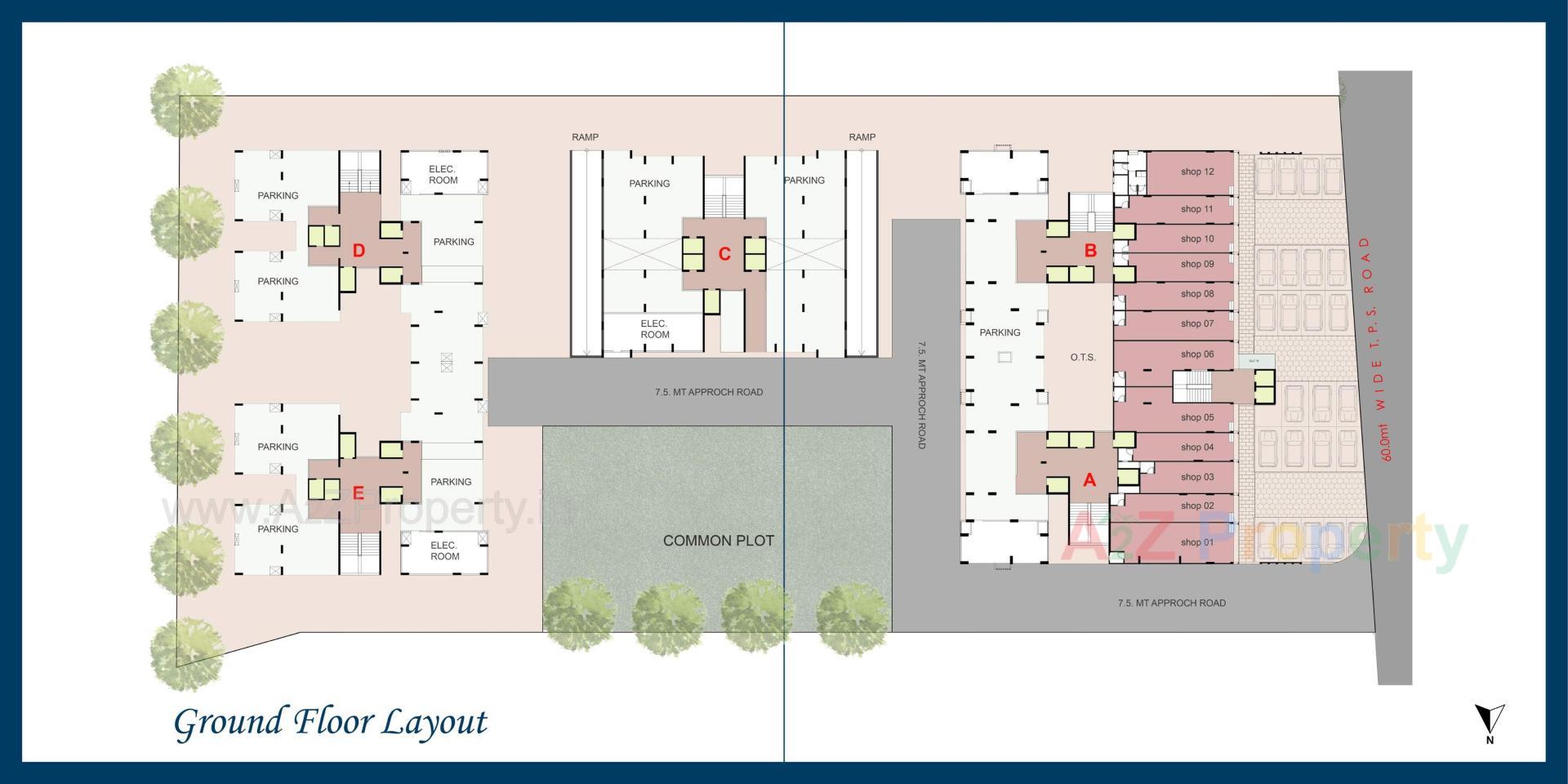 Layout of real estate project Sky Leaf located at Khodiyar, Ahmedabad, Gujarat