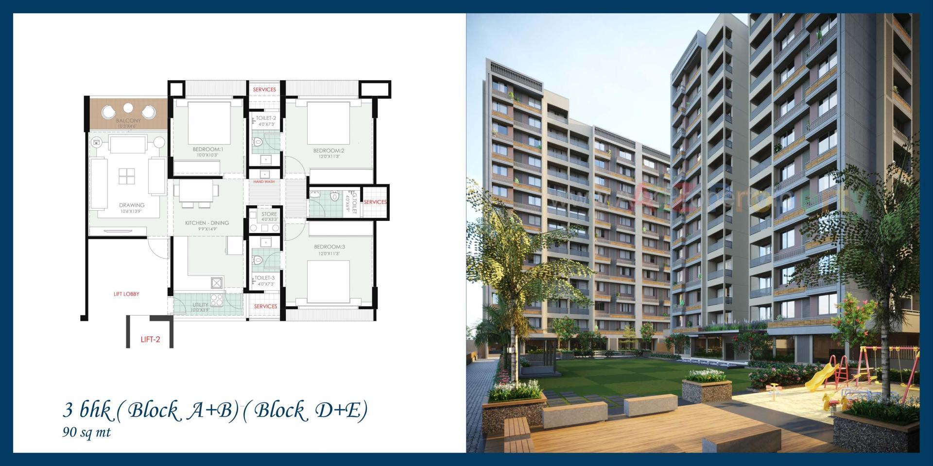 Layout of real estate project Sky Leaf located at Khodiyar, Ahmedabad, Gujarat