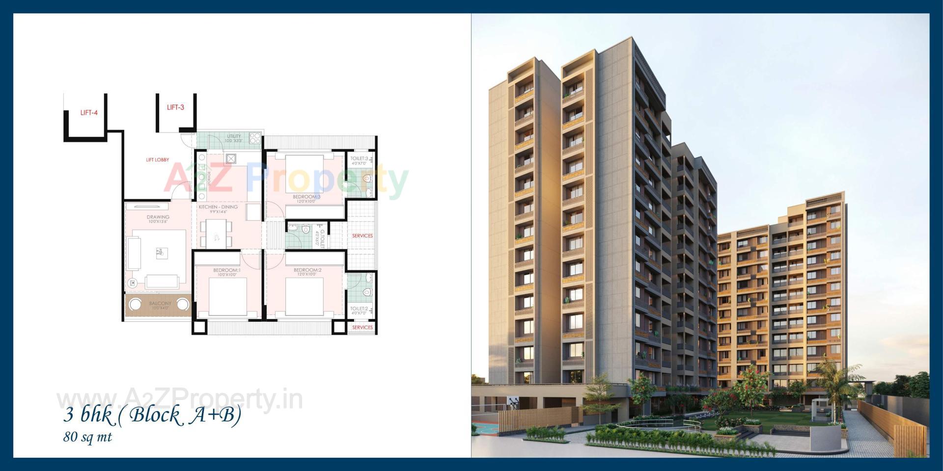 Layout of real estate project Sky Leaf located at Khodiyar, Ahmedabad, Gujarat
