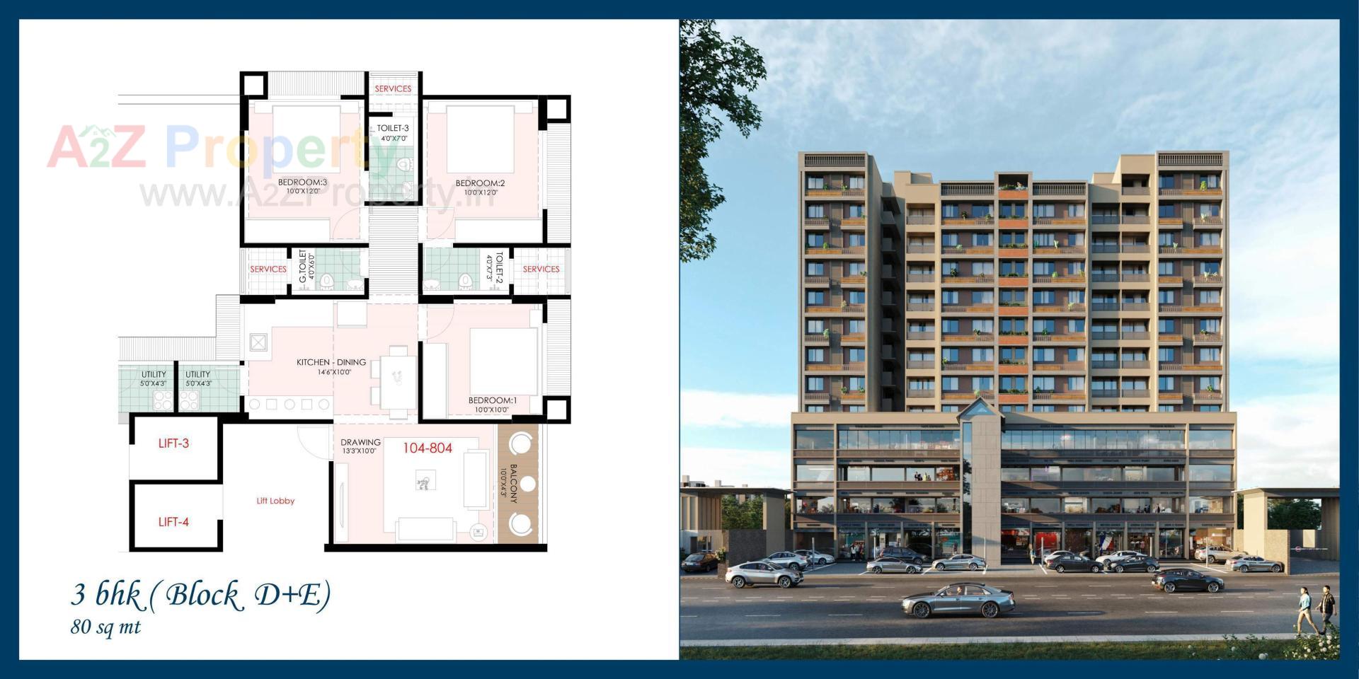 Layout of real estate project Sky Leaf located at Khodiyar, Ahmedabad, Gujarat