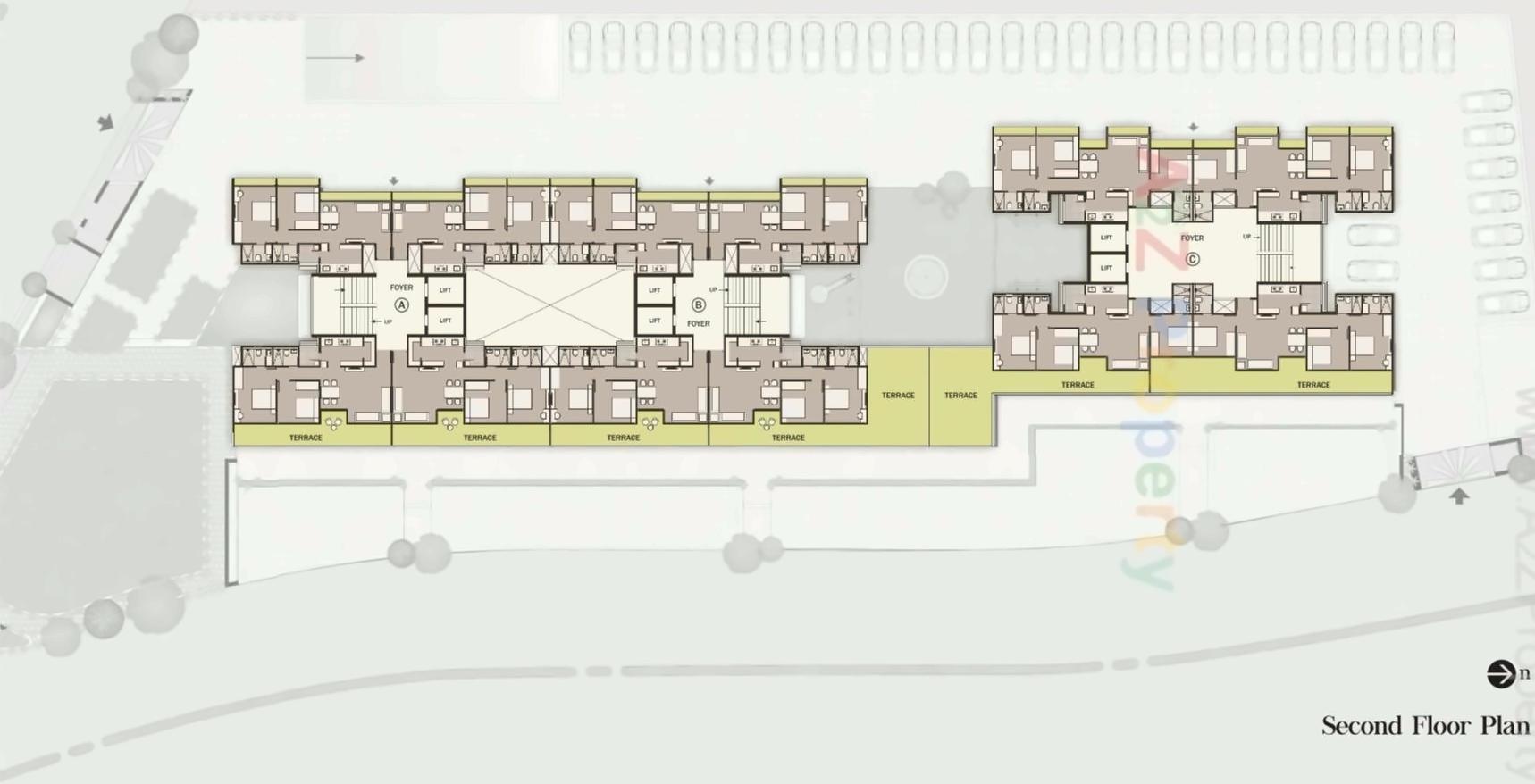 Layout of real estate project Sky Sol located at Ghuma, Ahmedabad, Gujarat