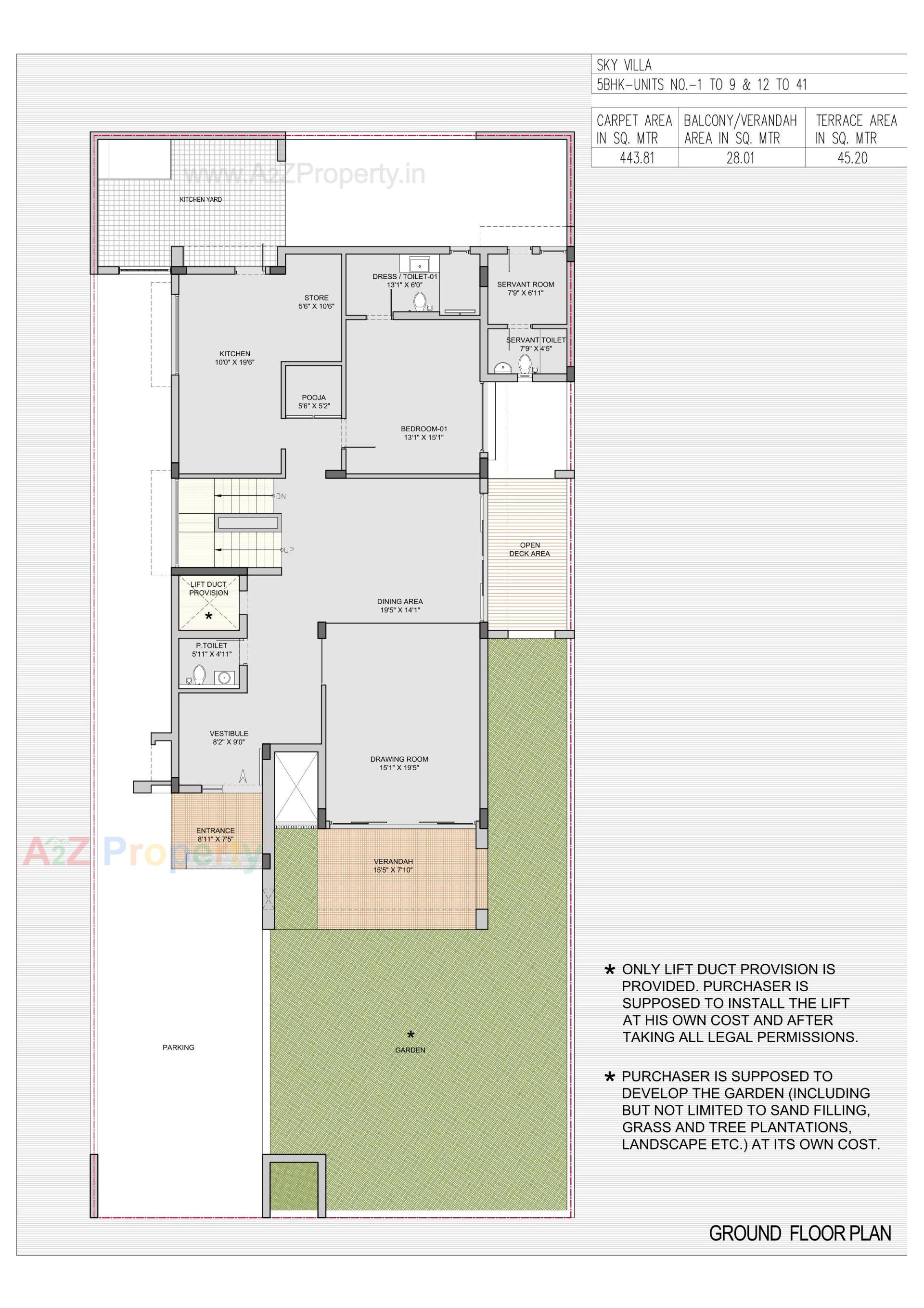 Layout of real estate project Sky Villa located at Shela, Ahmedabad, Gujarat