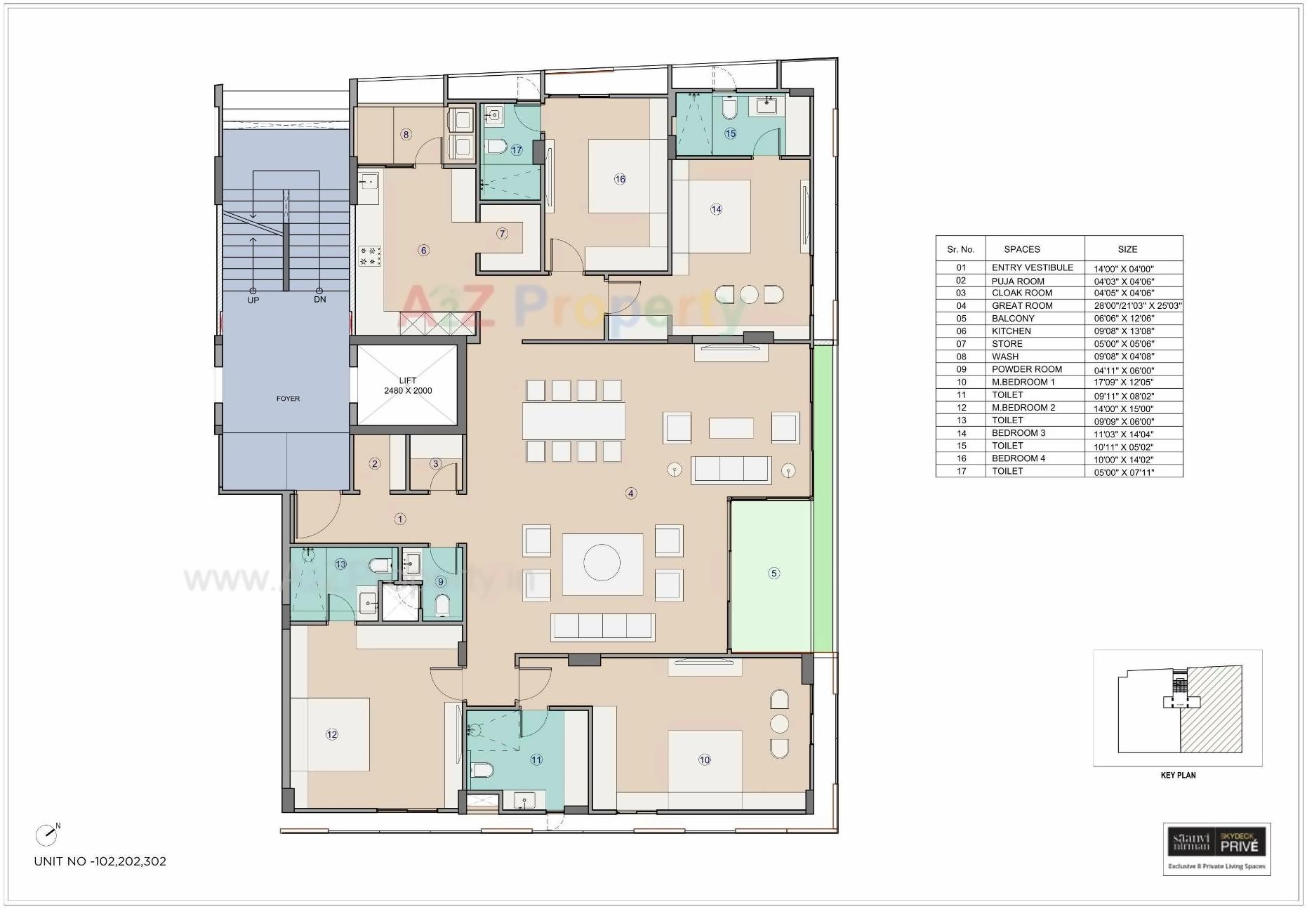 Layout of real estate project Skydeck Prive located at Jodhpur, Ahmedabad, Gujarat