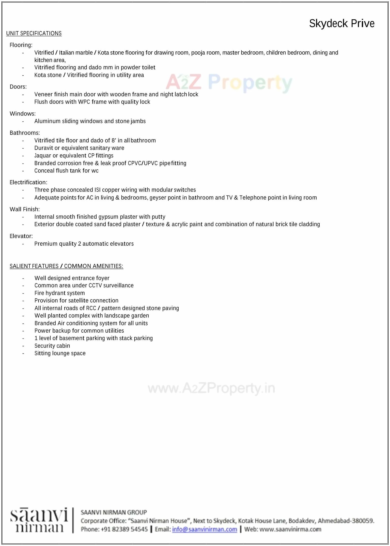  of real estate project Skydeck Prive located at Jodhpur, Ahmedabad, Gujarat