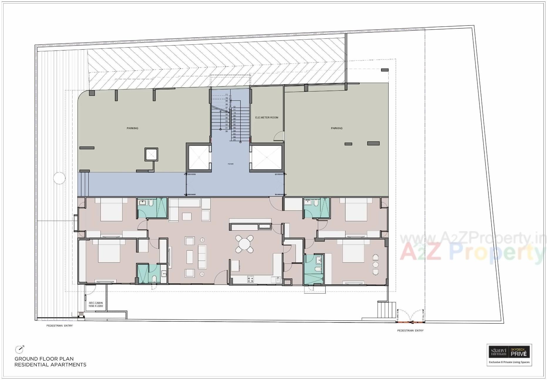 Layout of real estate project Skydeck Prive located at Jodhpur, Ahmedabad, Gujarat