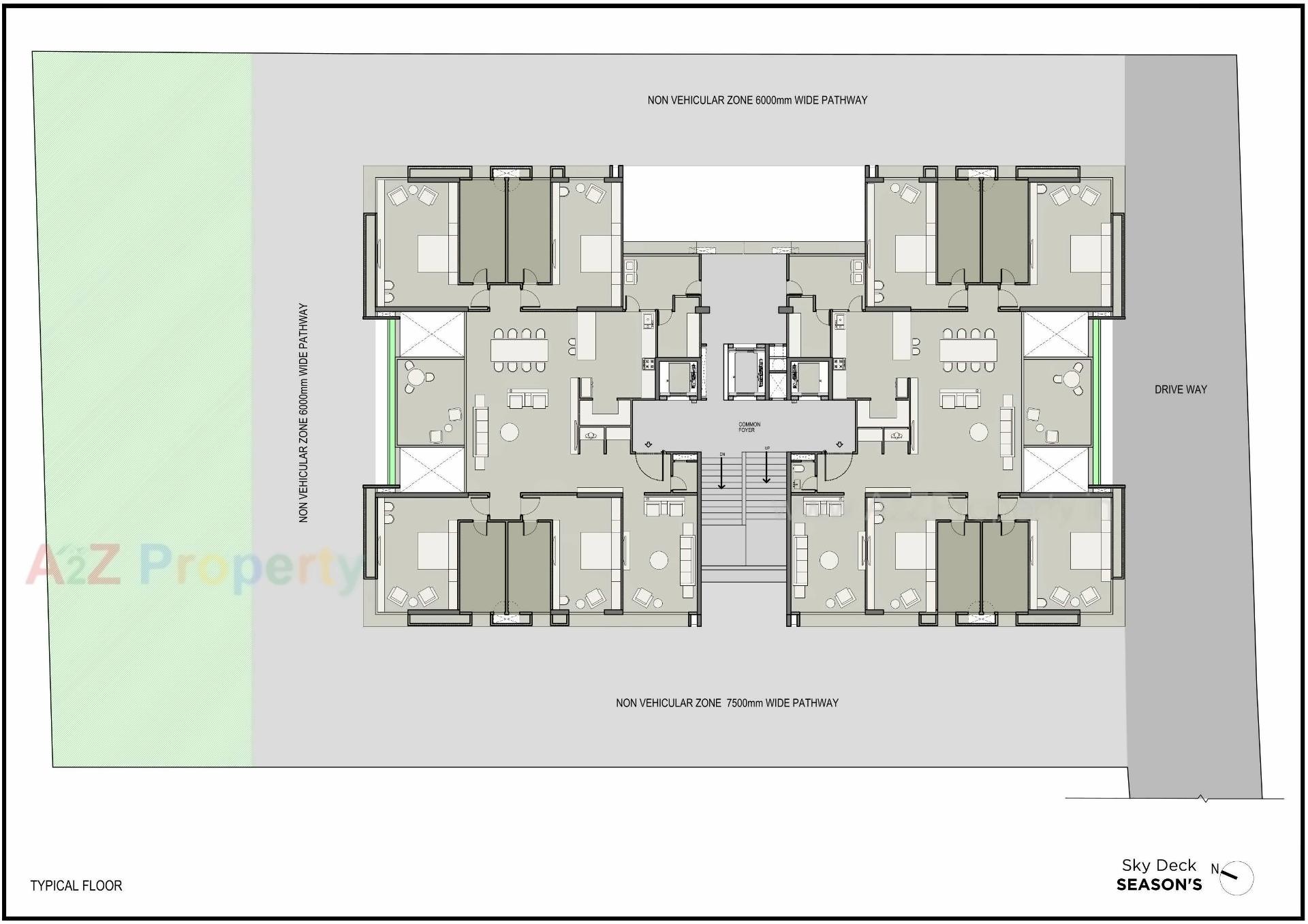 Layout of real estate project Skydeck Seasons located at Ahmedabad, Ahmedabad, Gujarat