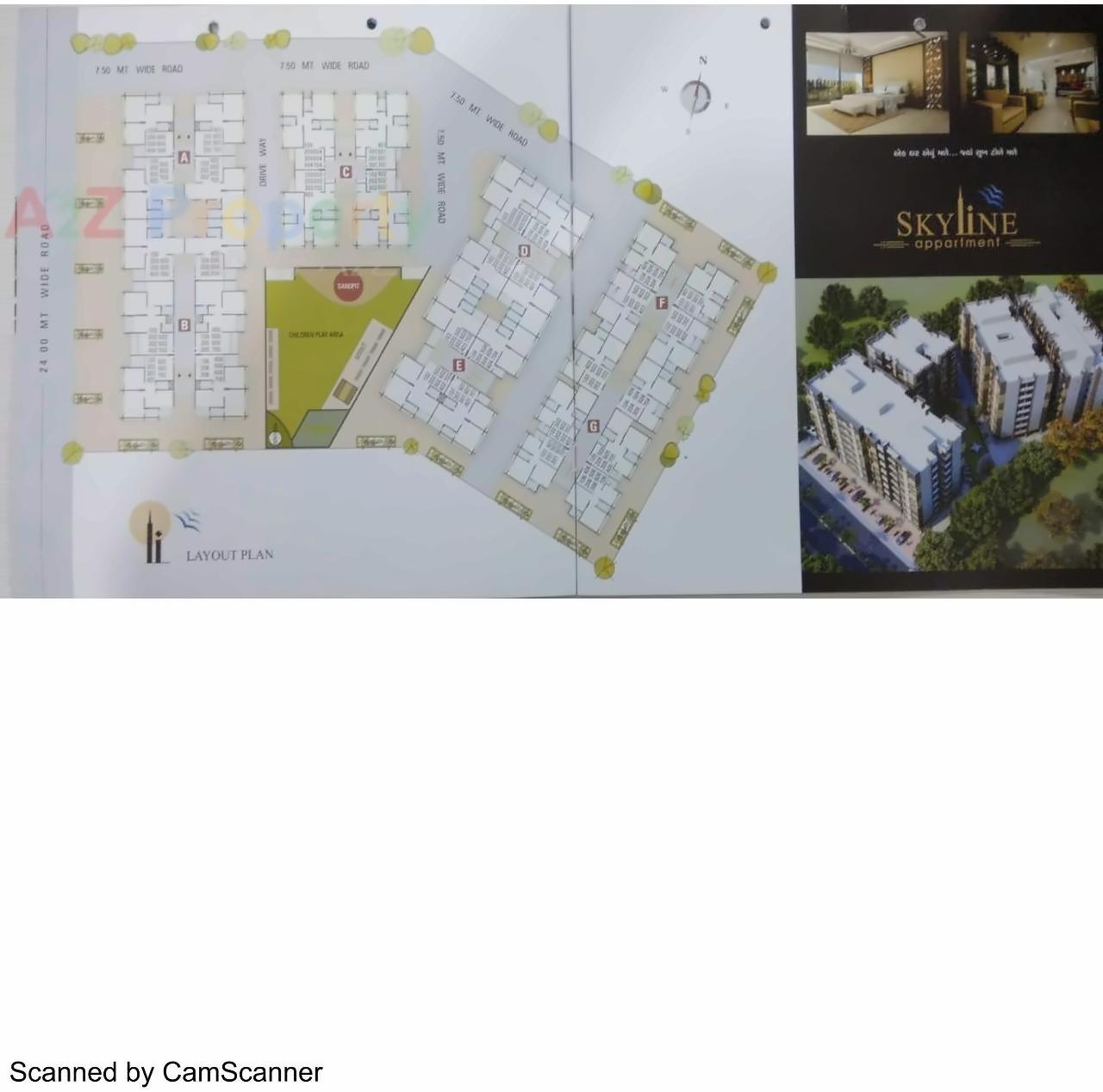 Layout of real estate project Skyline Appartment located at Nikol, Ahmedabad, Gujarat